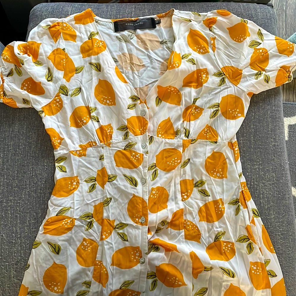 COPY - Large lemon print midi dress